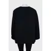 Wool cape with gold chain