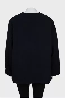 Wool cape with gold chain