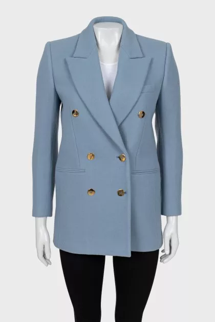 Double-breasted jacket made of wool and cashmere