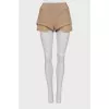 Brown shorts with knitted inserts