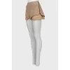 Brown shorts with knitted inserts