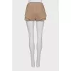 Brown shorts with knitted inserts