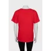 Red oversized t-shirt with print