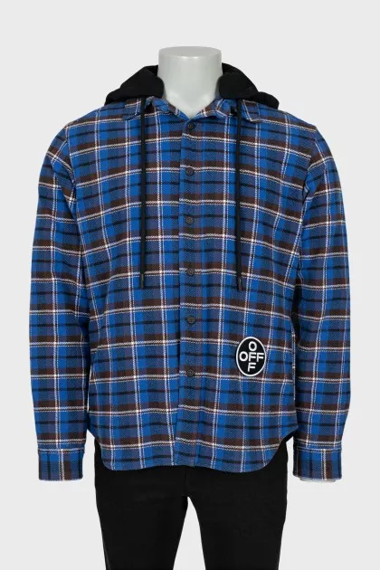 Men's hooded shirt jacket