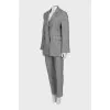 Gray striped suit with tag