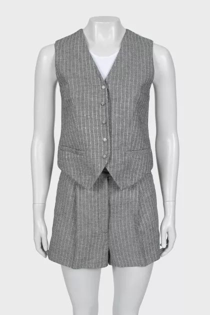 Striped Shorts Suit