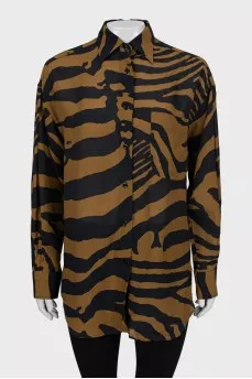 Printed shirt, long at the back