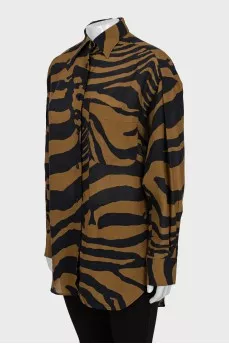 Printed shirt, long at the back