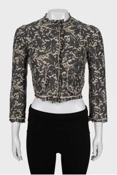 Cropped silk jacket