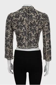 Cropped silk jacket