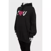 Black oversized hoodie with print