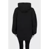 Black oversized hoodie with print