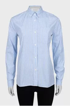 Straight shirt with check print