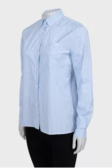 Straight shirt with check print