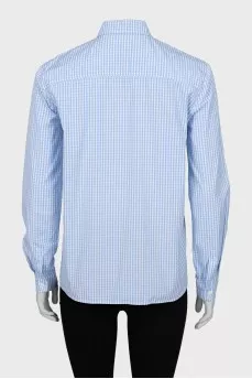Straight shirt with check print
