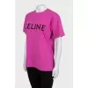 Pink T-shirt with brand logo, with tag
