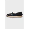 Suede espadrilles with decor