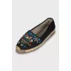 Suede espadrilles with decor