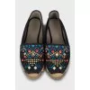 Suede espadrilles with decor