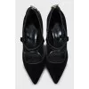 Velour shoes with tag