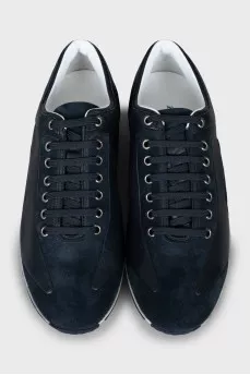 Men's Leather and Suede Sneakers with Tag