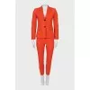 Suit with red trousers