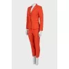 Suit with red trousers