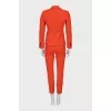 Suit with red trousers