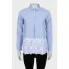 Striped shirt with floral pattern