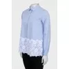 Striped shirt with floral pattern