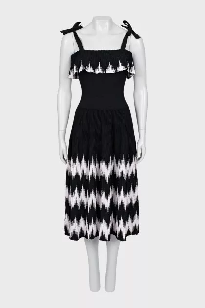 Black and white off shoulder dress