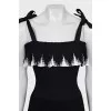 Black and white off shoulder dress
