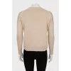 Wool sweater with embroidered print