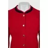 Knitted bomber jacket with buttons
