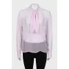 Semi-transparent silk blouse