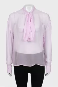 Semi-transparent silk blouse