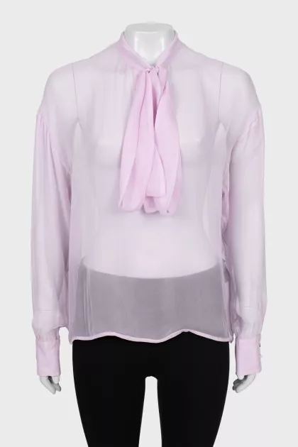 Semi-transparent silk blouse
