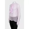 Semi-transparent silk blouse