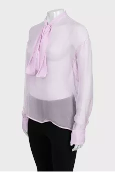 Semi-transparent silk blouse