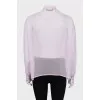 Semi-transparent silk blouse