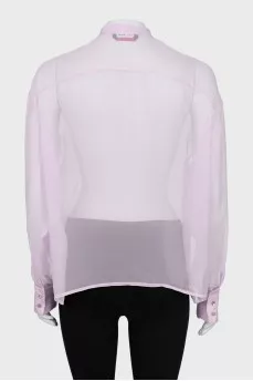 Semi-transparent silk blouse