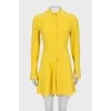 Yellow dress elongated at the back
