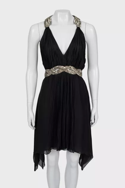 Silk dress with decor