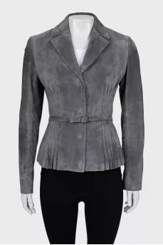 Suede fitted jacket
