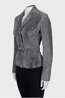 Suede fitted jacket