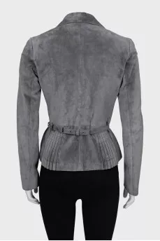 Suede fitted jacket