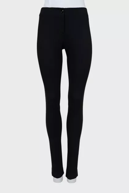 High waisted slim fit trousers