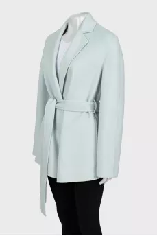 Cropped wool and cashmere coat
