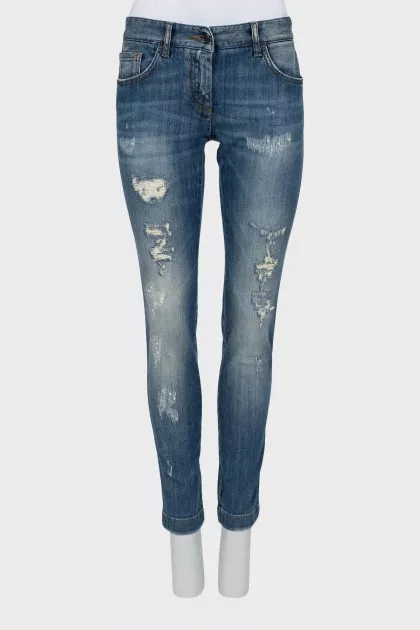 Skinny fit ripped jeans