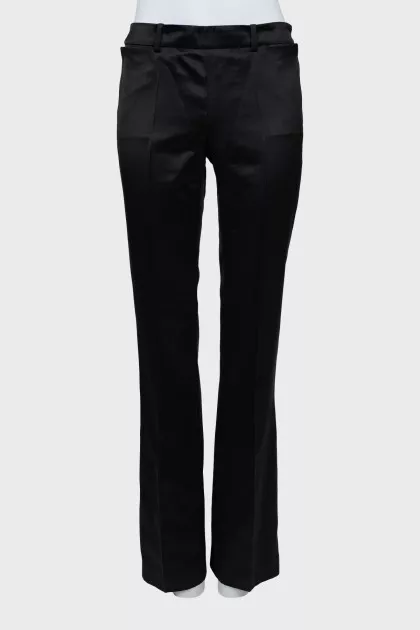 Silk straight cut trousers